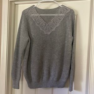 Lace trim sweater